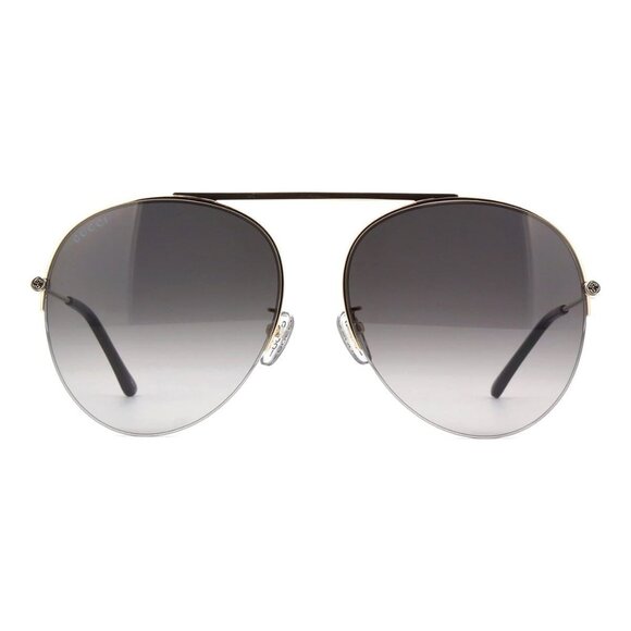New GUCCI Gold Semi Rimless Aviator GG1413S 001 Sunglasses Women - Picture 2 of 3